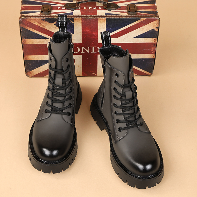 Chelsea Boots Men - Herren Casual Hohe Motorradstiefel Party Nachtclub