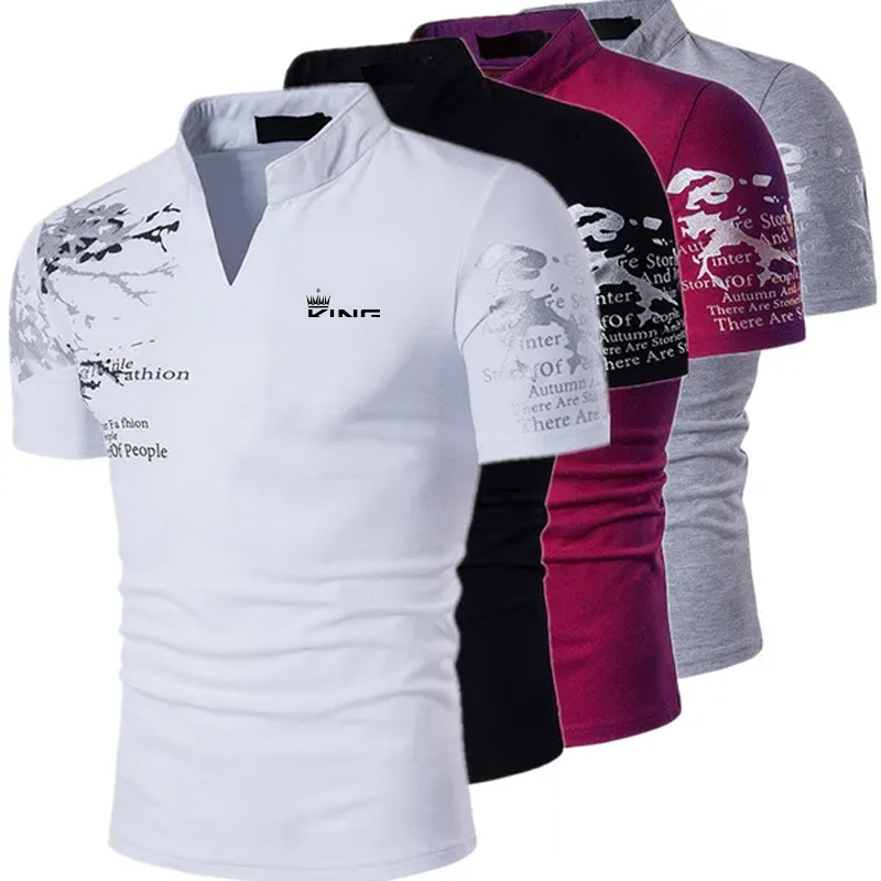 Men'S Fashion Golf Clothing - Herren Poloshirt Golfshirt Grafikdrucke V-Ausschnitt Outdoor