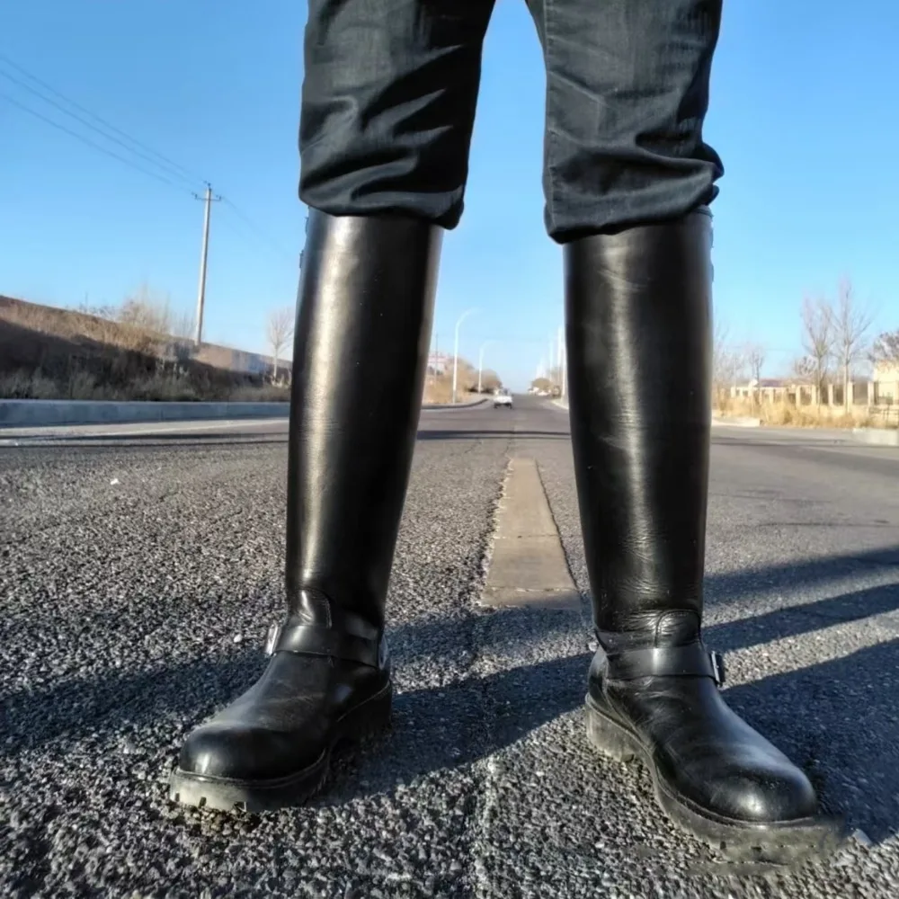 Chelsea Boots Men - Mode Herren Echtes Leder Britische Lange