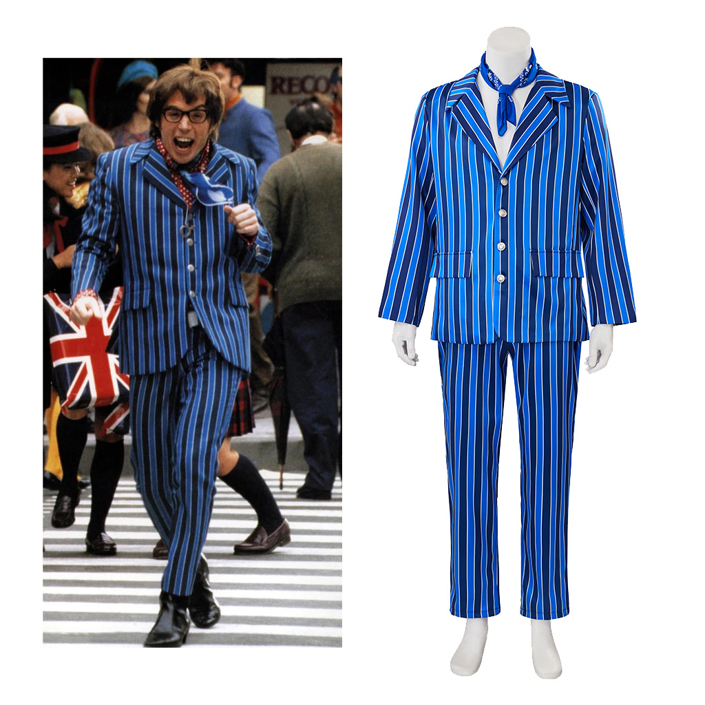 Mens Fashion In 1980S - Film Austin Powers Cosplay Kostüm Anzug