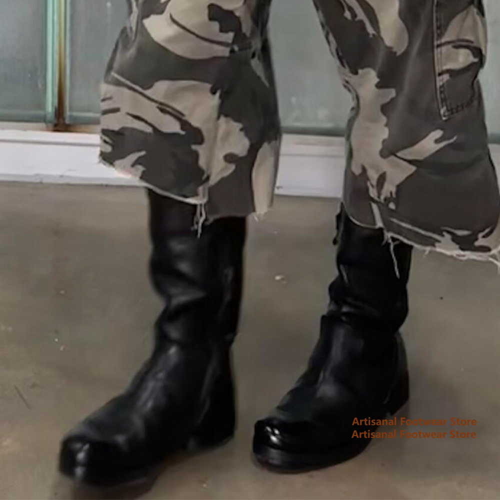 Chelsea Boots Men - Hochwertige Motorradstiefel mit runder Zehenkappe für