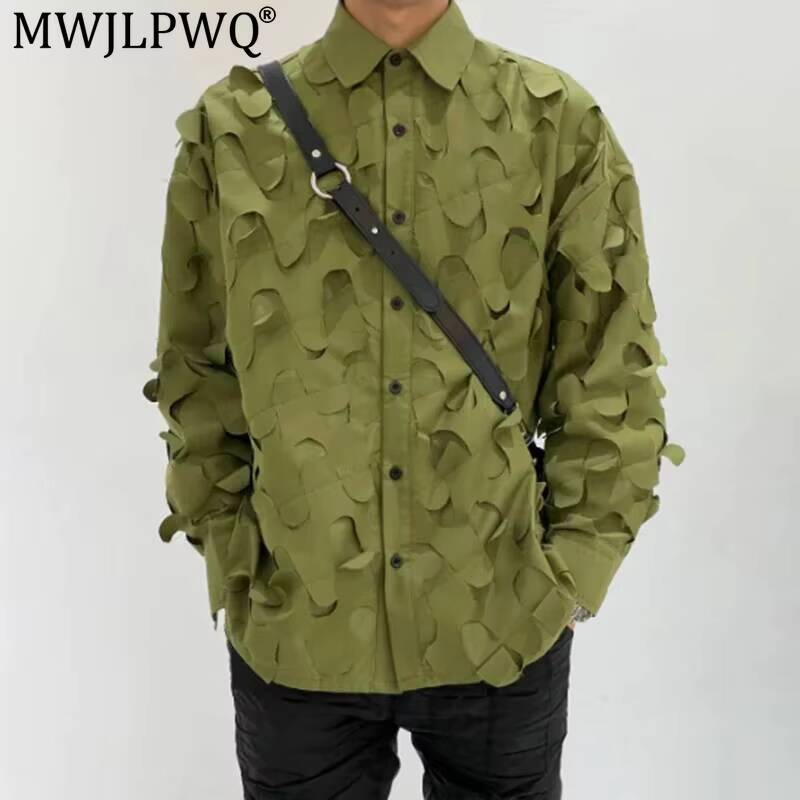 Men'S Fashion 2026 - MWJLPWQ Modische Herren-Hohlmuster-Hemden Y2K Revers Einreihig