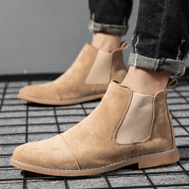Chelsea Boots Men - Herren Chelsea Boots Wildleder Stiefeletten Britischer