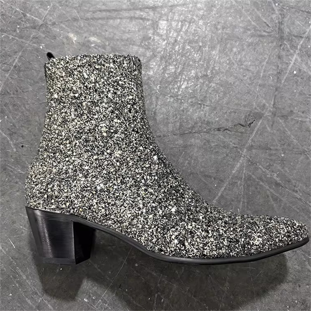 Silberne Glitzer-Stiefelette f – Chelsea Boots Men Bewertung und Preis