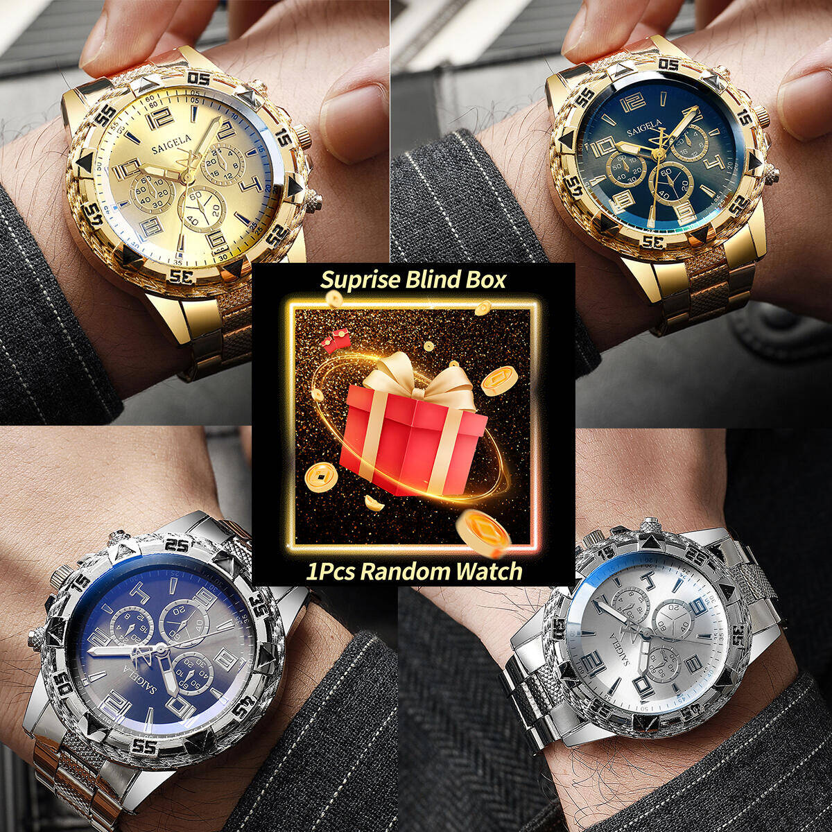 1PC Überraschung Mystery Uhr B – Men'S Fashion Box Bewertung und Preis